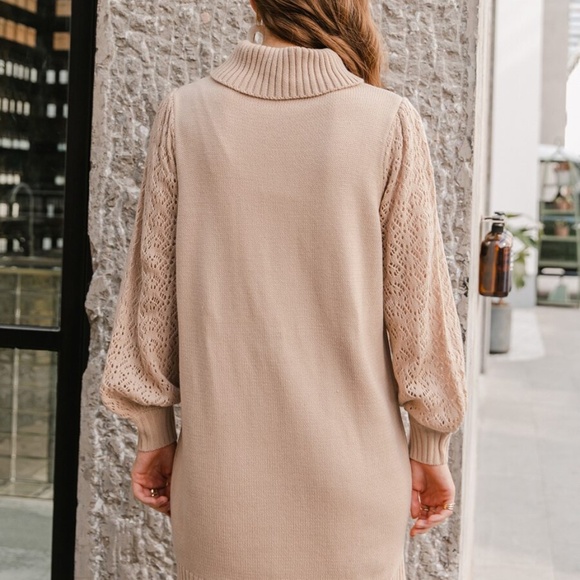 Turtleneck knit sweater dress fall autumn comfy - Picture 11 of 12